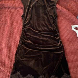 Zara Chocolate Velvet Slip Dress